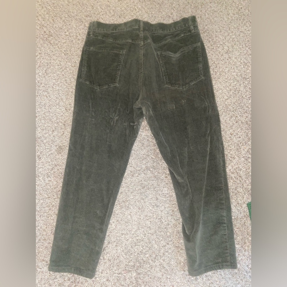 unisex forest green corduroy vintage pants
